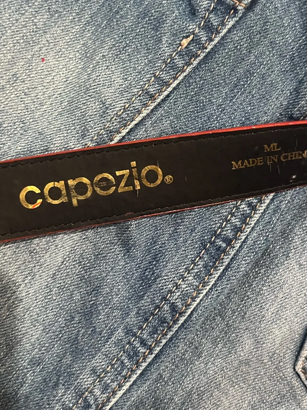 Capezio Red Belt with Gold X Accents